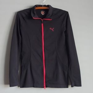 Puma zip up jacket with pink accent - small